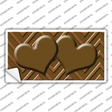 Brown Light Brown Heart Chevron Novelty Sticker Decal