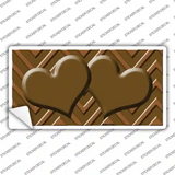 Brown Light Brown Heart Chevron Novelty Sticker Decal