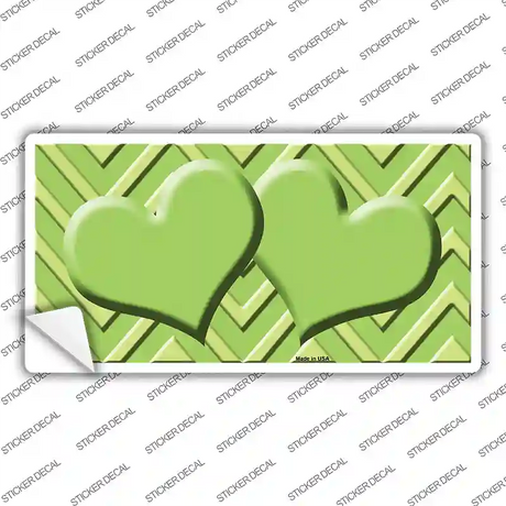 Lime Green Lighter Lime Green Heart Chevron Novelty Sticker Decal