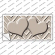 Tan Light Tan Heart Chevron Novelty Sticker Decal
