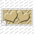 Gold Light Gold Heart Chevron Novelty Sticker Decal