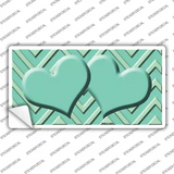 Mint Light Mint Heart Chevron Novelty Sticker Decal