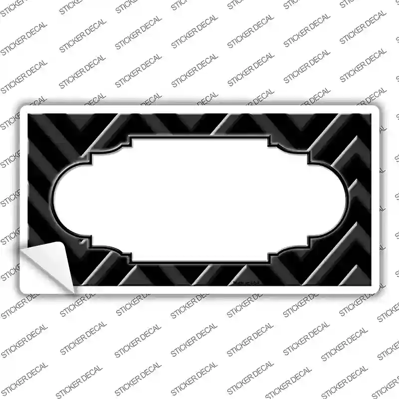 Black Light Black Scallop Chevron Novelty Sticker Decal