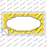 Yellow Light Yellow Scallop Chevron Novelty Sticker Decal