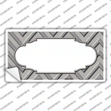 Grey Light Grey Scallop Chevron Novelty Sticker Decal