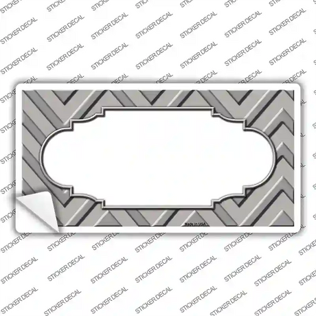 Grey Light Grey Scallop Chevron Novelty Sticker Decal