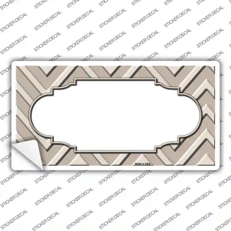 Tan Light Tan Scallop Chevron Novelty Sticker Decal
