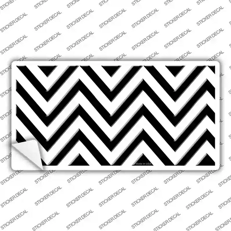 White Black Chevron Novelty Sticker Decal