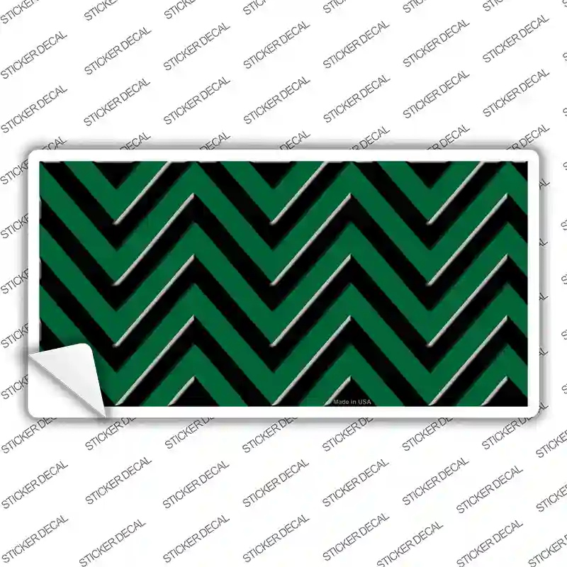 Green Black Chevron Novelty Sticker Decal