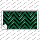 Green Black Chevron Novelty Sticker Decal