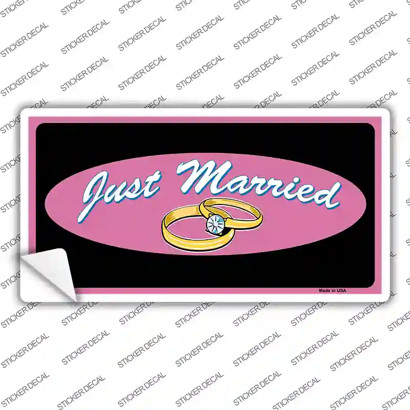 Just Married Novelty Sticker Decal