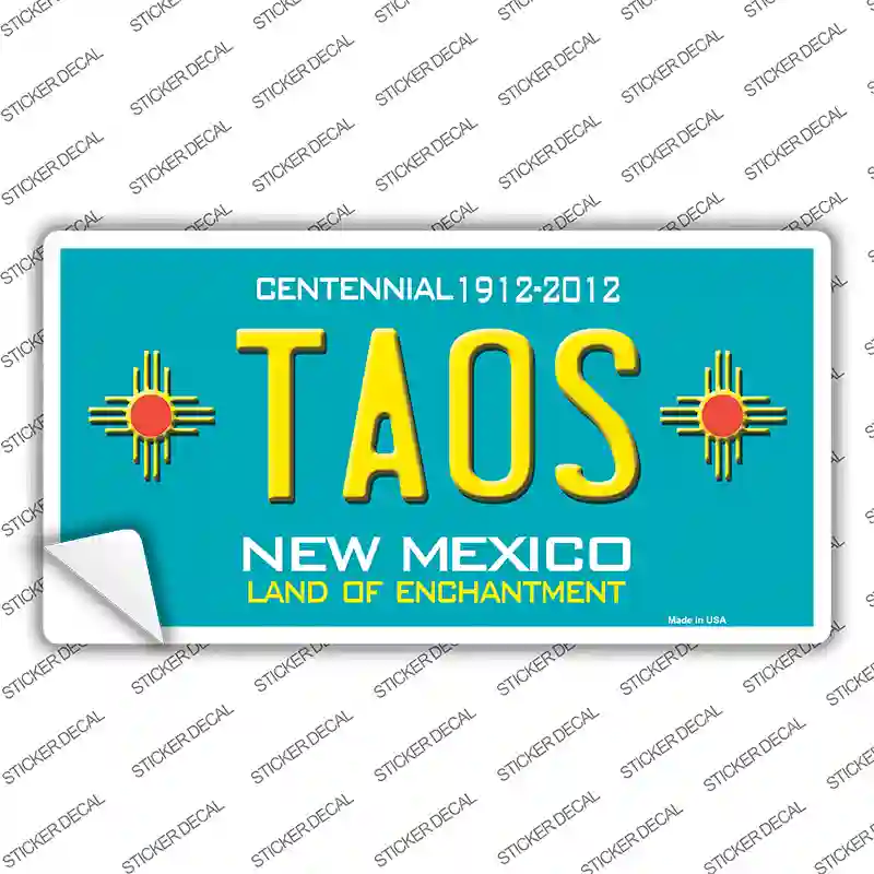 Taos Teal New Mexico Novelty Sticker Decal