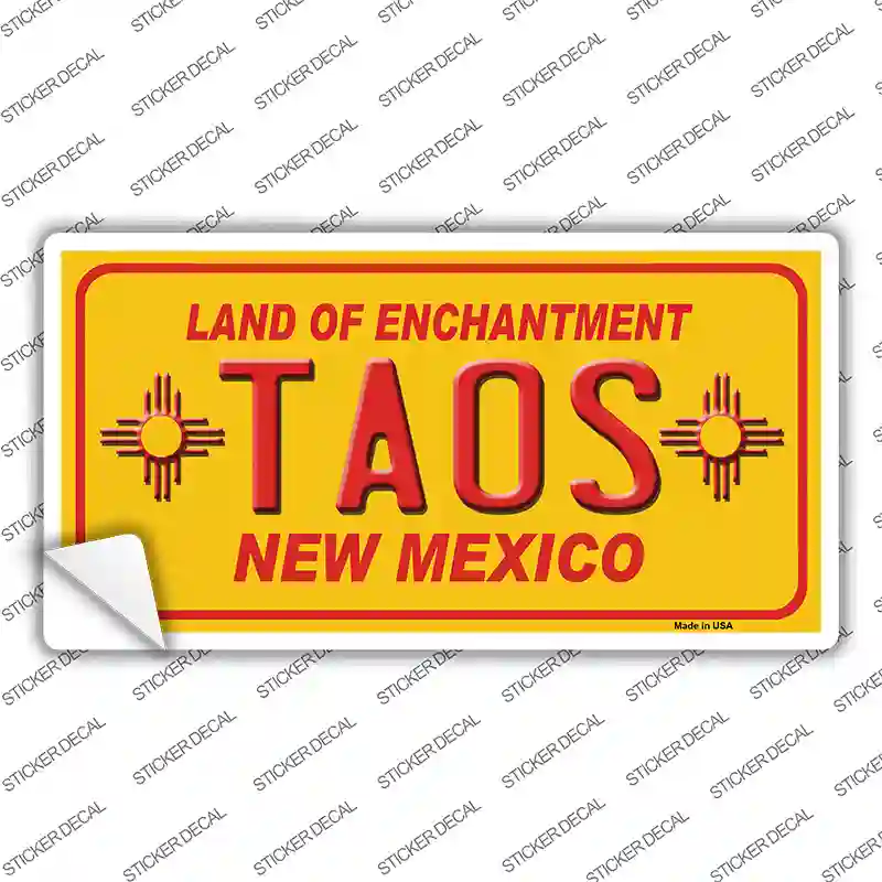 Taos Yellow New Mexico Novelty Sticker Decal