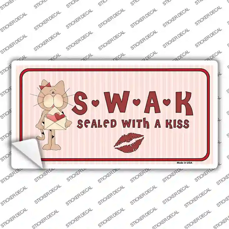 Sealed With A Kiss Kitty Novelty Sticker Decal