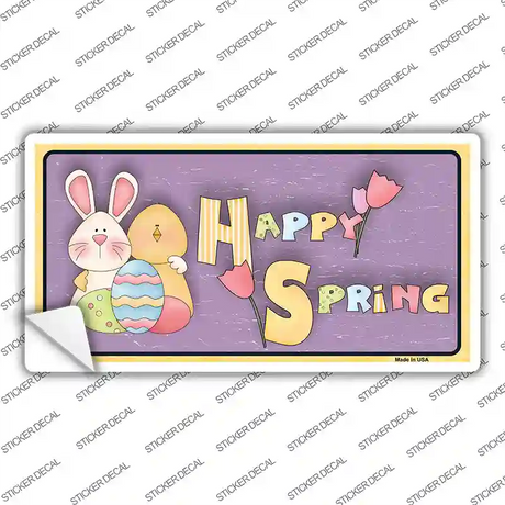 Happy Spring Yellow Novelty Sticker Decal