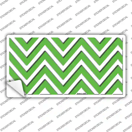 Kelly Green White Chevron Novelty Sticker Decal