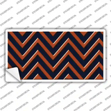 Orange Navy Blue Chevron Novelty Sticker Decal