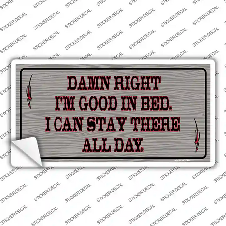Im Good In Bed Novelty Sticker Decal