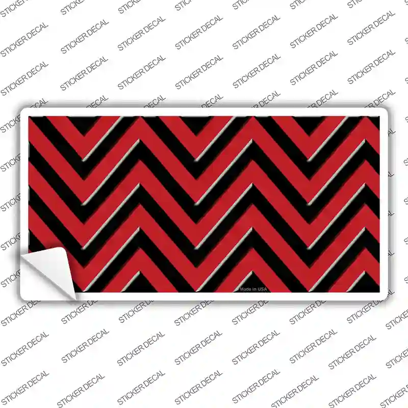 Red Black Chevron Novelty Sticker Decal