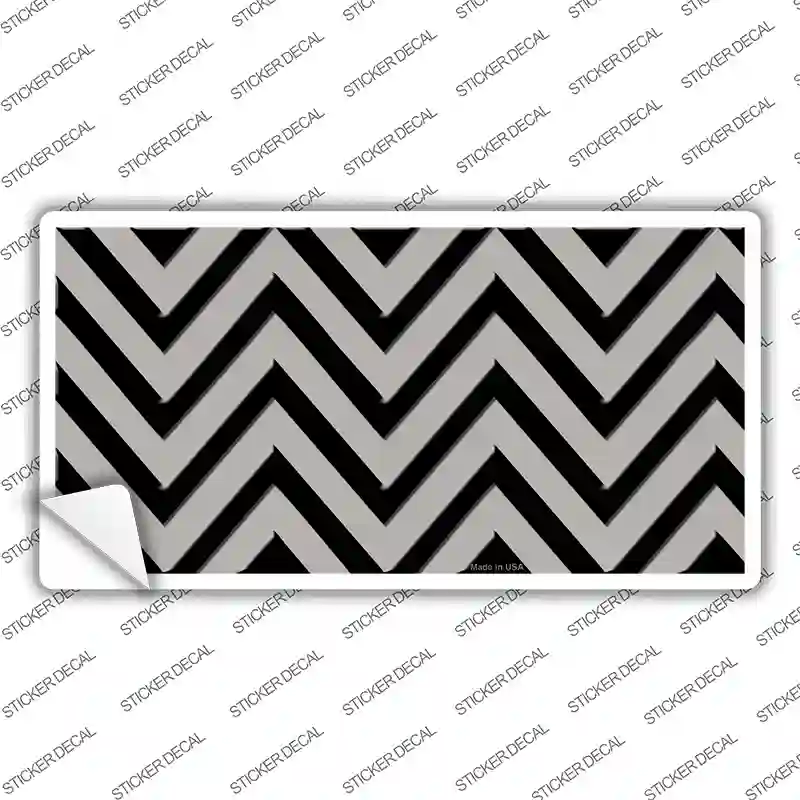 Grey Black Chevron Novelty Sticker Decal