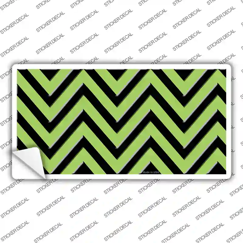 Lime Green Black Chevron Novelty Sticker Decal