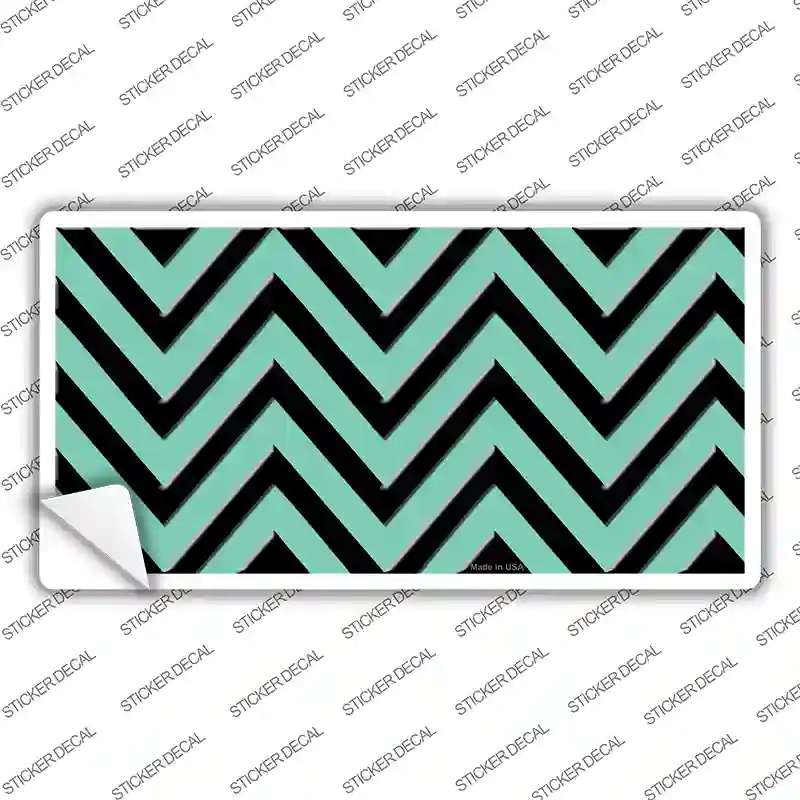 Mint Black Chevron Novelty Sticker Decal