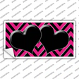 Pink Black Chevon Hearts Novelty Sticker Decal