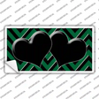Green Black Chevon Hearts Novelty Sticker Decal