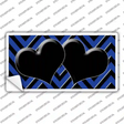 Blue Black Chevon Hearts Novelty Sticker Decal