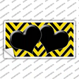 Yellow Black Chevon Hearts Novelty Sticker Decal