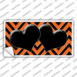 Orange Black Chevon Hearts Novelty Sticker Decal