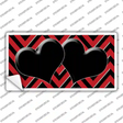 Red Black Chevon Hearts Novelty Sticker Decal