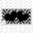 Grey Black Chevon Hearts Novelty Sticker Decal