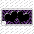 Purple Black Chevon Hearts Novelty Sticker Decal