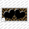 Brown Black Chevon Hearts Novelty Sticker Decal