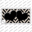 Tan Black Chevon Hearts Novelty Sticker Decal