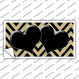 Gold Black Chevon Hearts Novelty Sticker Decal