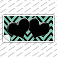 Mint Black Chevon Hearts Novelty Sticker Decal
