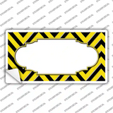 Yellow Black Chevron Scallop Novelty Sticker Decal