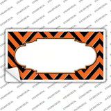 Orange Black Chevron Scallop Novelty Sticker Decal