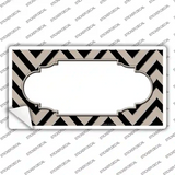 Tan Black Chevron Scallop Novelty Sticker Decal