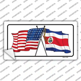 United States Costa Rica Crossed Flags Novelty Sticker Decal