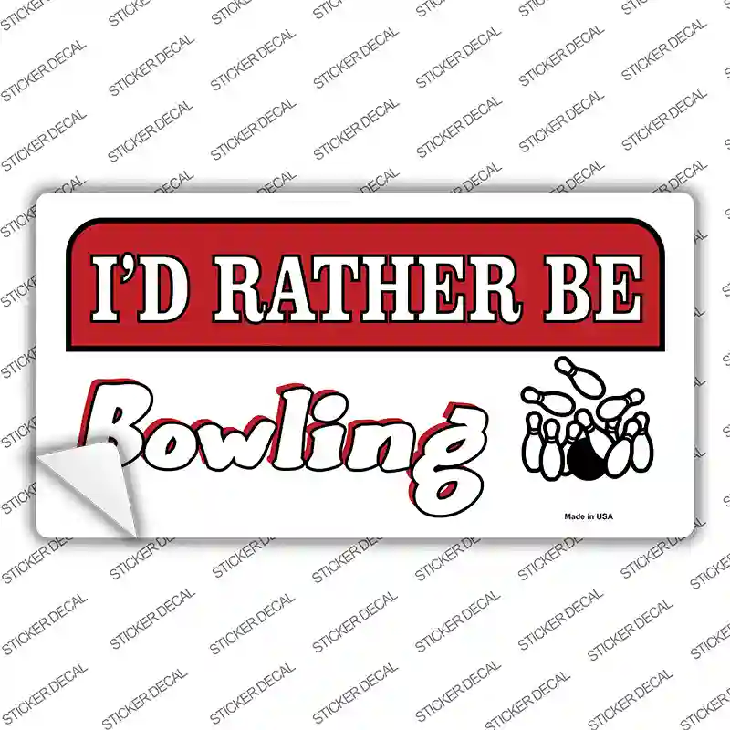 Rather Be Bowling Novelty Sticker Decal