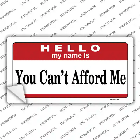 You Cant Afford Me Novelty Sticker Decal