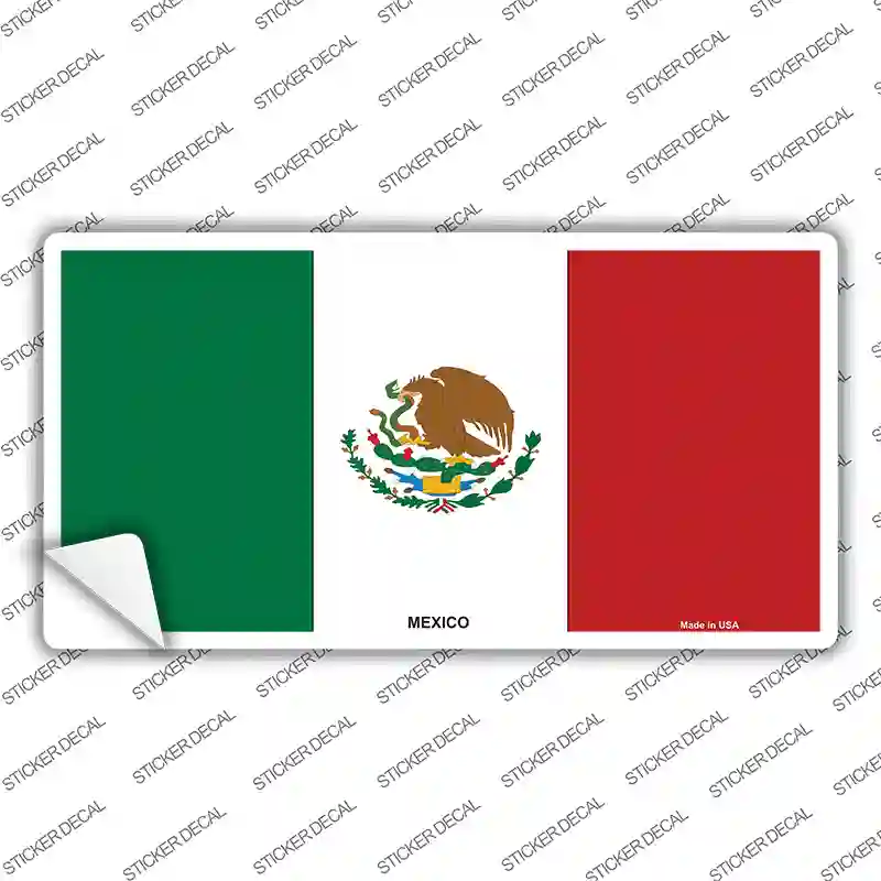 Plain Mexico Flag Novelty Sticker Decal