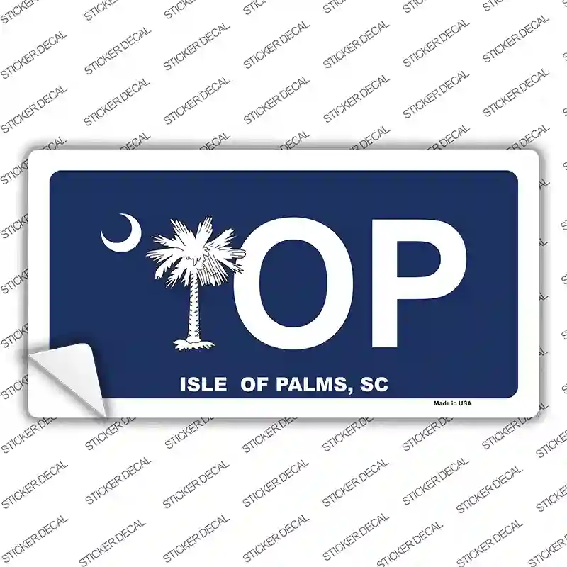 IOP Isle of Palms Blue Novelty Sticker Decal