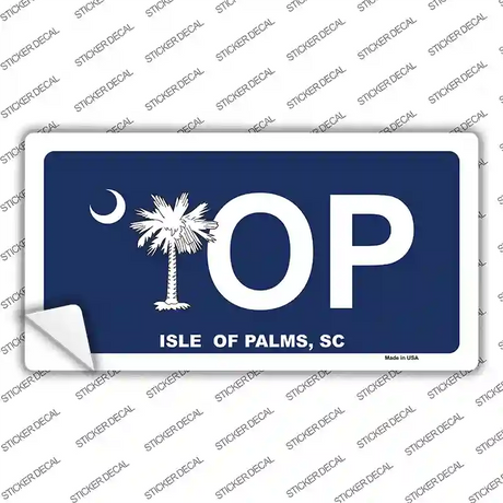 IOP Isle of Palms Blue Novelty Sticker Decal