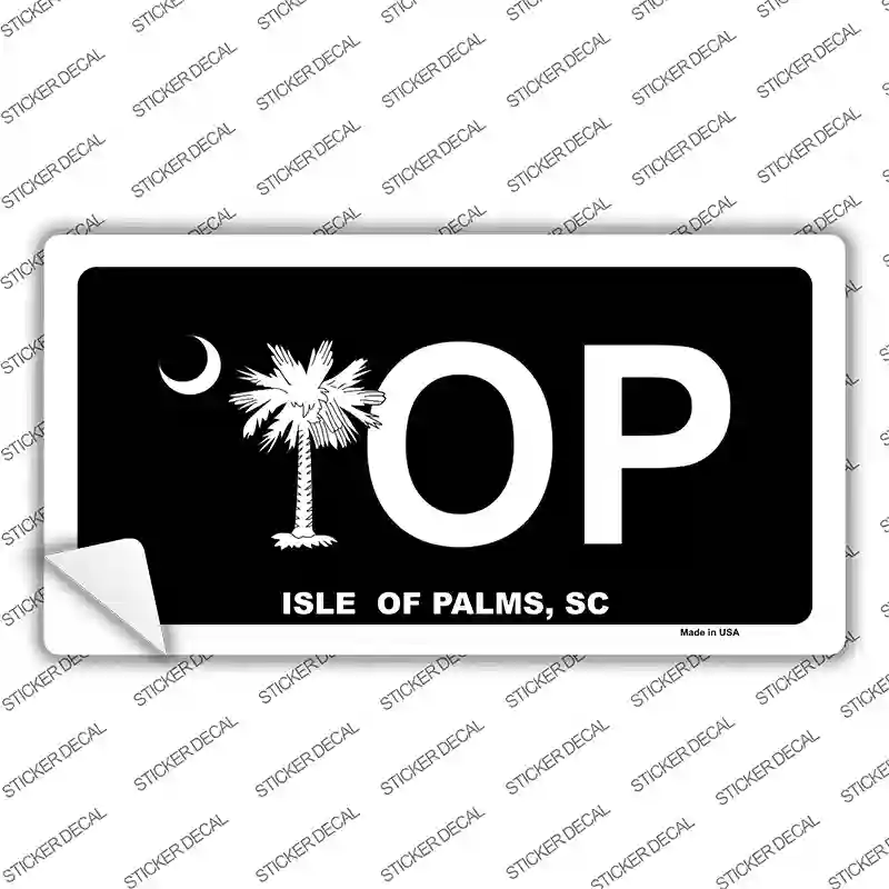 IOP Isle of Palms Black Novelty Sticker Decal