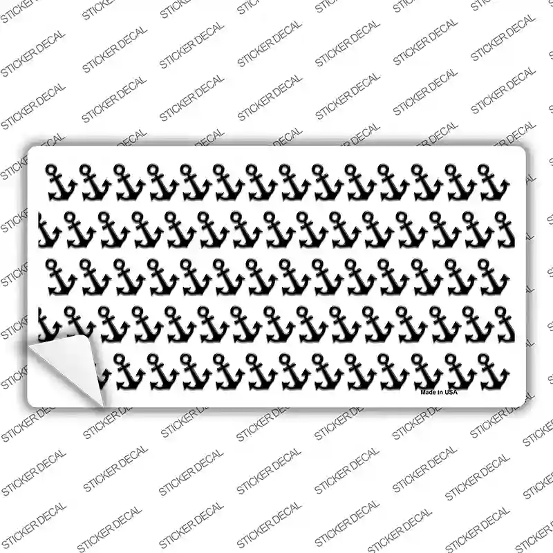 White Black Anchor Novelty Sticker Decal