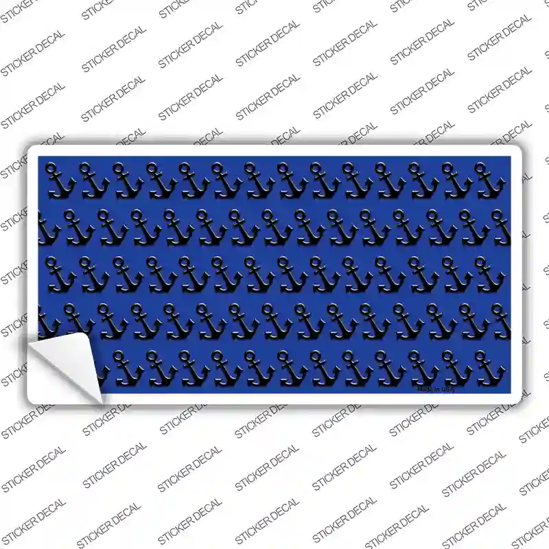 Blue Black Anchor Novelty Sticker Decal